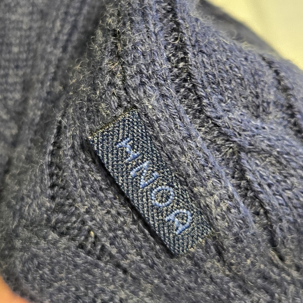 IZOD Mens XL Navy Blue Cotton Cashmere V-Neck Cable Knit Sweater 4586027 - Picture 5 of 7